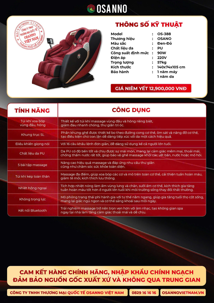 Ghế Massage Osanno OS 388s