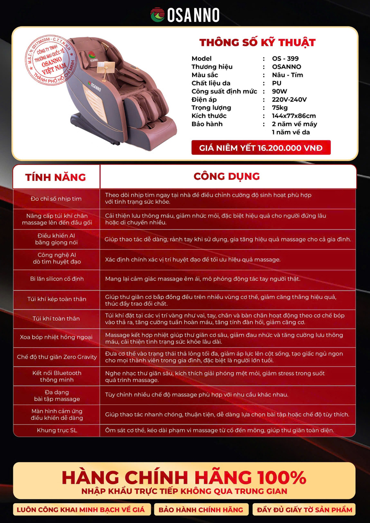 Ghế Massage Osanno OS 399