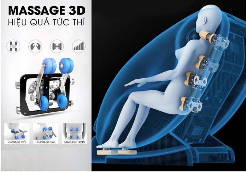 Ghế massage 3D cải tiến vượt trội so với dòng ghế massage 2D