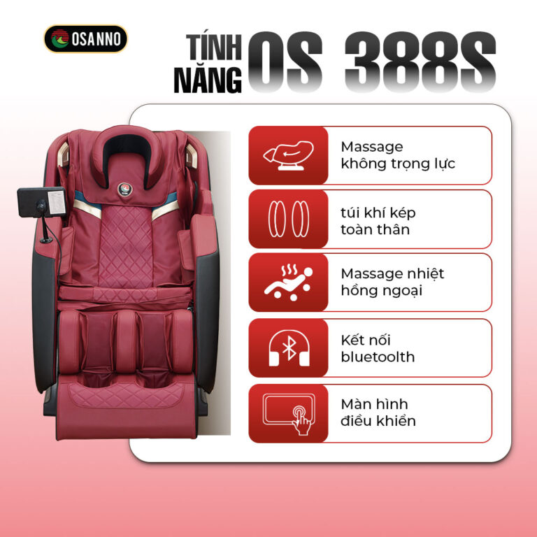 Ghế OS‑388s gọn gàng, phù hợp căn hộ, massage toàn thân hiệu quả