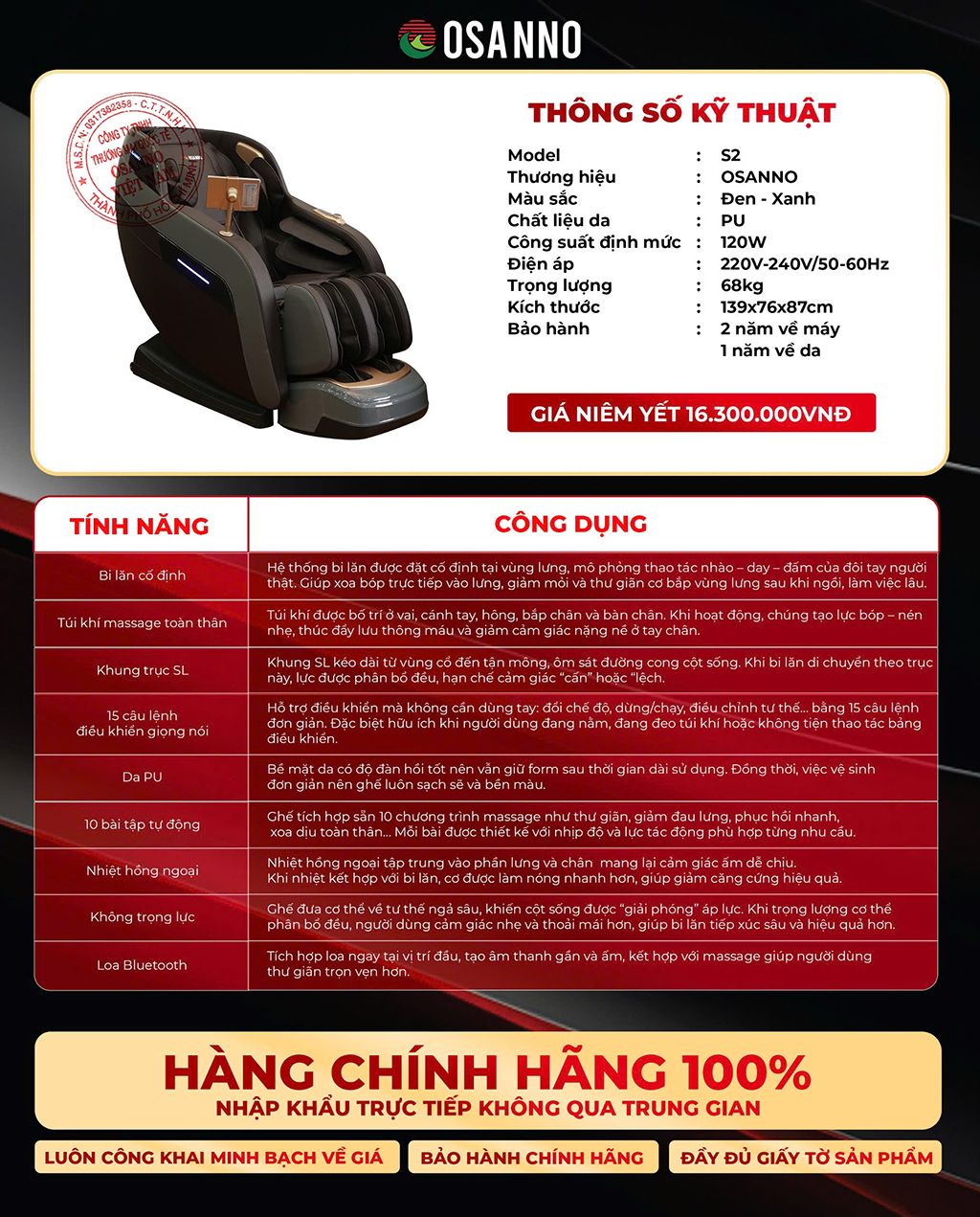 Ghế Massage Osanno S2