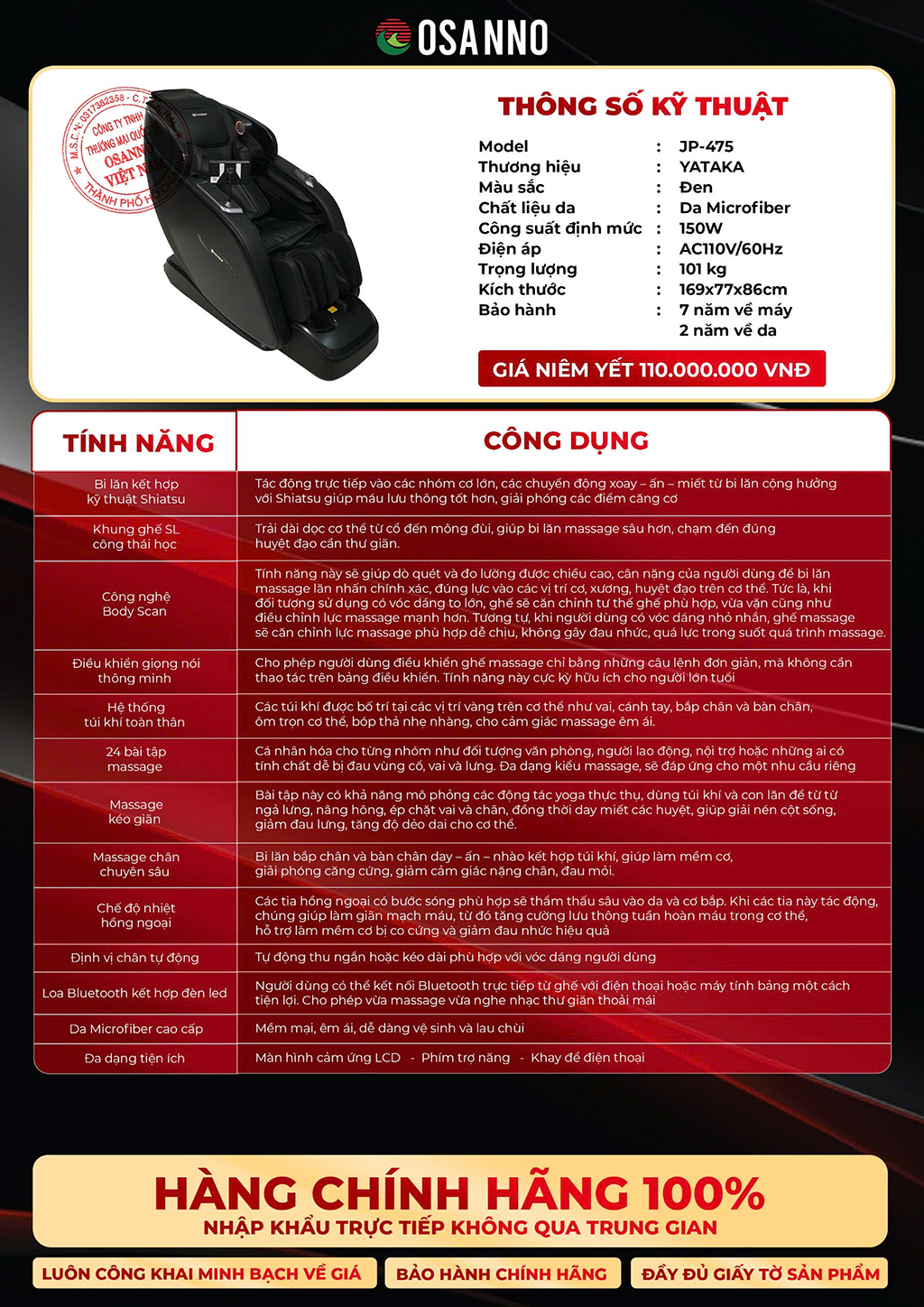 Ghế Massage Osanno JP-475