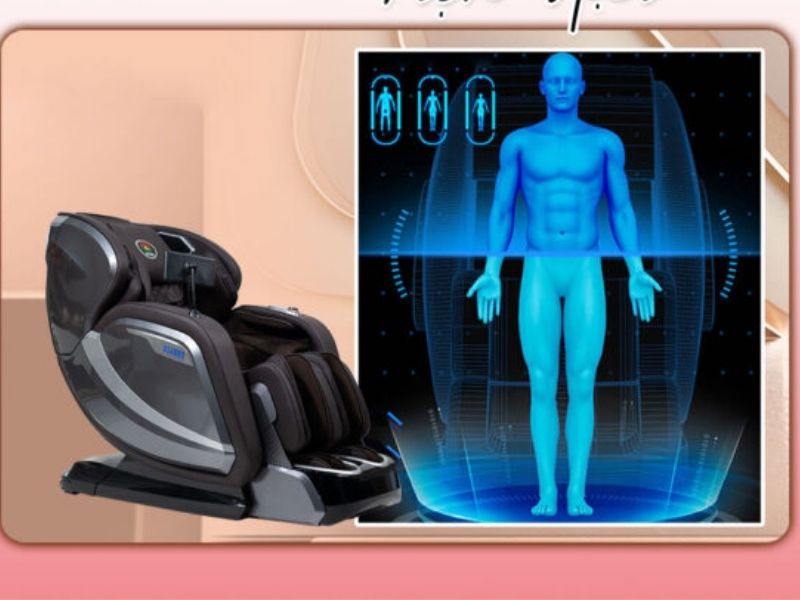 Ghế massage quét cơ thể tự động với AI Scan Body