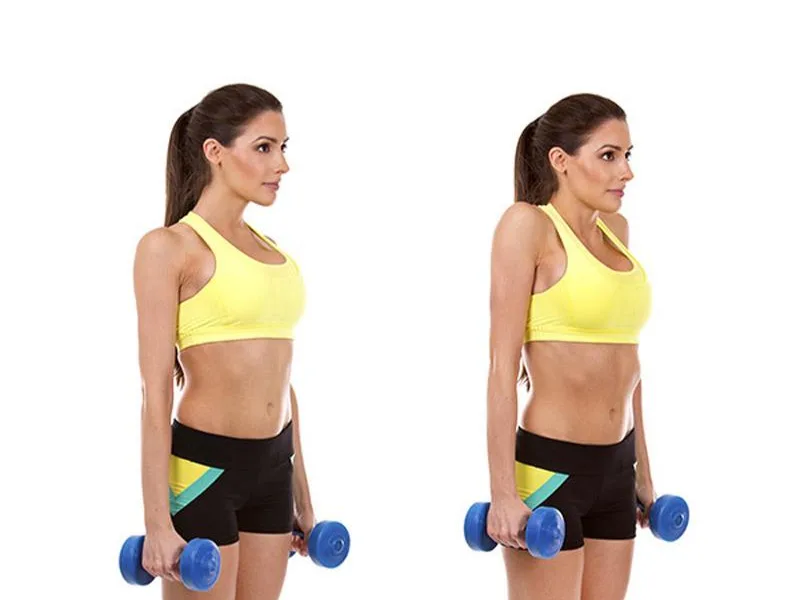 5. Dumbbell shrug với tạ nhẹ