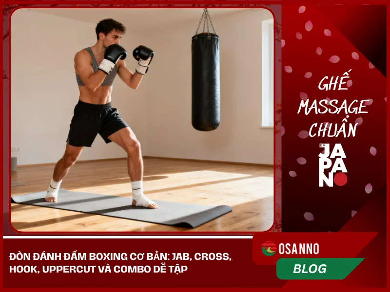 Đòn đánh đấm boxing cơ bản: jab, cross, hook, uppercut và combo dễ tập
